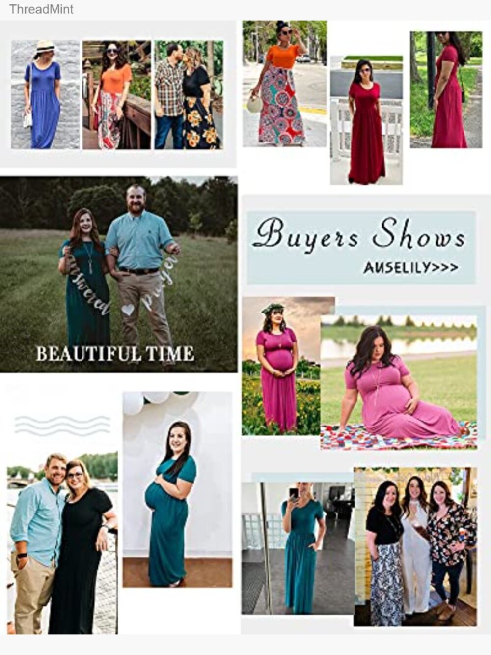 Short Sleeve Maxi Dress with Pockets, Casual Jersey Long Dress - Picture 3 of 7